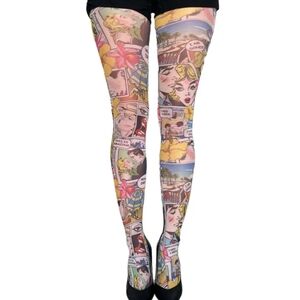 NWT Comic Print Tights in M/L and XL